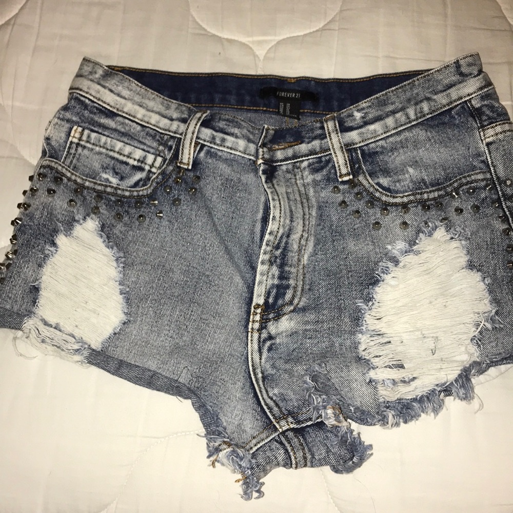 Studded Jean Shorts